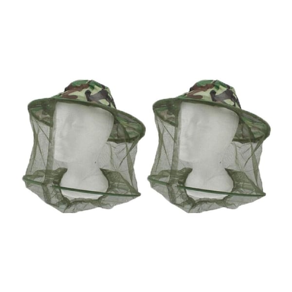 2PK AgBoss Brim Style Bug And Mosquito Mesh Netting Hat 30x13x2.5cm