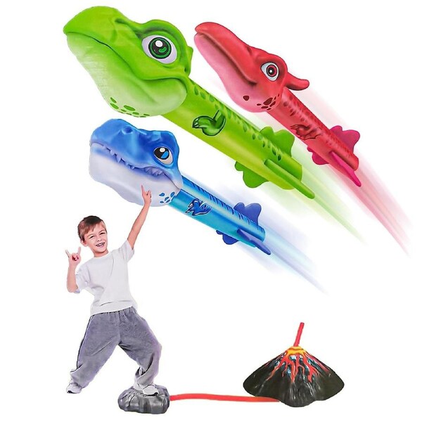 JOYBUY Dinosaur Rocket Launcher Toy - Fun Outdoor Launching Toy for Kids