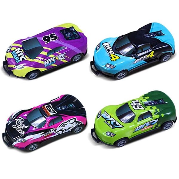 JOYBUY 4pcs Pull Back Flip Car Toys - Kids Car Model Set