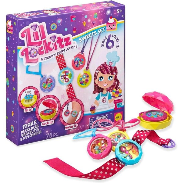 Alex Toys Lil Lockitz Sweets Set Jewelry Making Kit Ages 5+ Girls Craft Toy