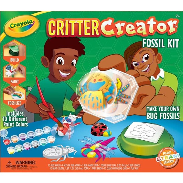 Crayola Critter Creator Fossil Lab Bug Fossil Making Clay Craft Kit for Kids 7+