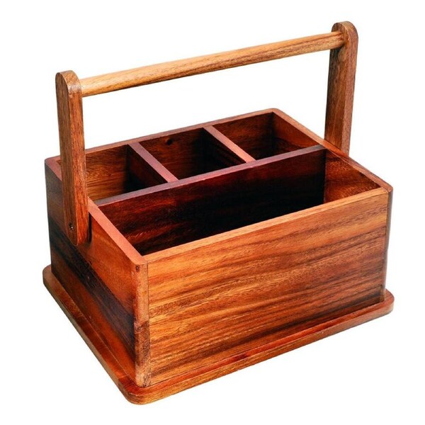 Davis & Waddell Acacia Wood BBQ Caddy Natural 27x22x12cm
