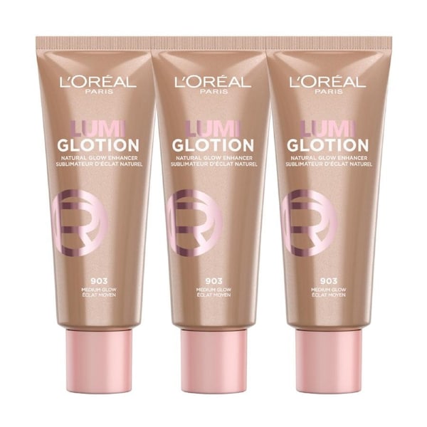 3 x L'Oreal Paris Lumi Glotion Natural Glow Enhancer 40mL - 903 Medium Glow