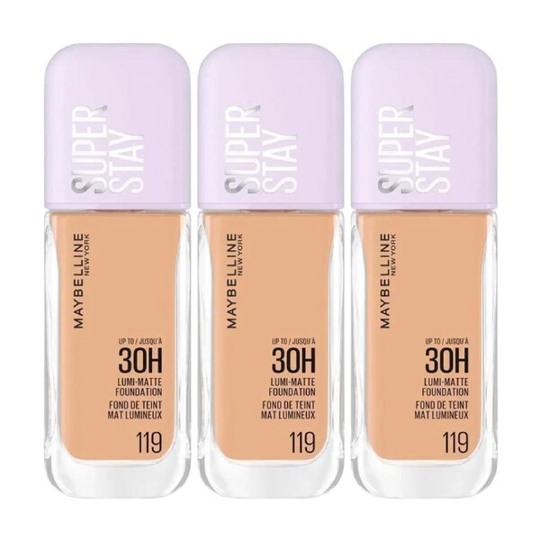 3 x Maybelline SuperStay Lumi-Matte Foundation 35mL - 119