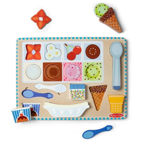 Melissa & Doug - Wooden Ice Cream Magnetic Puzzle Play