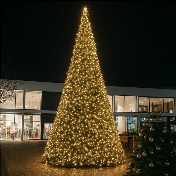 Commercial 3M Connectable LED String Light - Warm White + Flashing White - White Rubber Cable