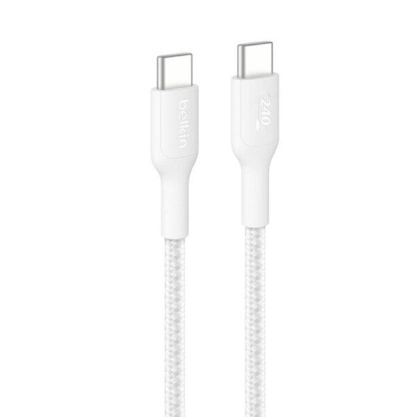 Belkin BoostCharge Pro Braided USB-C to USB-C Cable (1M) - White