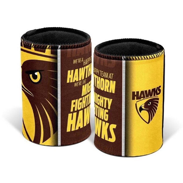 AFL Drink Stubby Cooler - Team Song - Hawthorn Hawks - Can Cooler