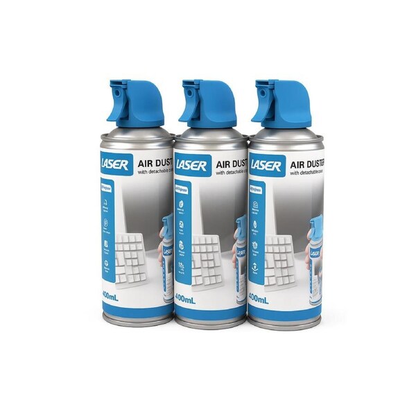Laser 400ml Compressed Air Duster Spray 3 Pack Safe Cleaner for Electronics