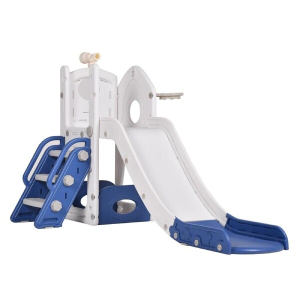 Advwin 6 in 1 Kids Slide Set Toddler Indoor Outdoor Playground Blue