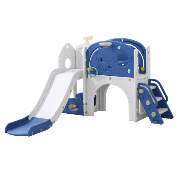 Advwin 8 in 1 Kids Slide Toddler Indoor Outdoor Playground Blue