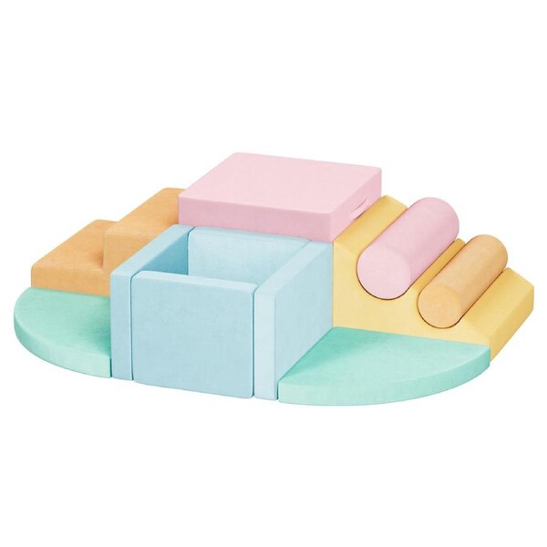 Advwin 12pcs Kids Climb Foam Blocks Play Set Convertible Toddler Play Modular Climb & Crawl Floor Playset w/ Anti-Slip Base Soft Indoor Activity Toys