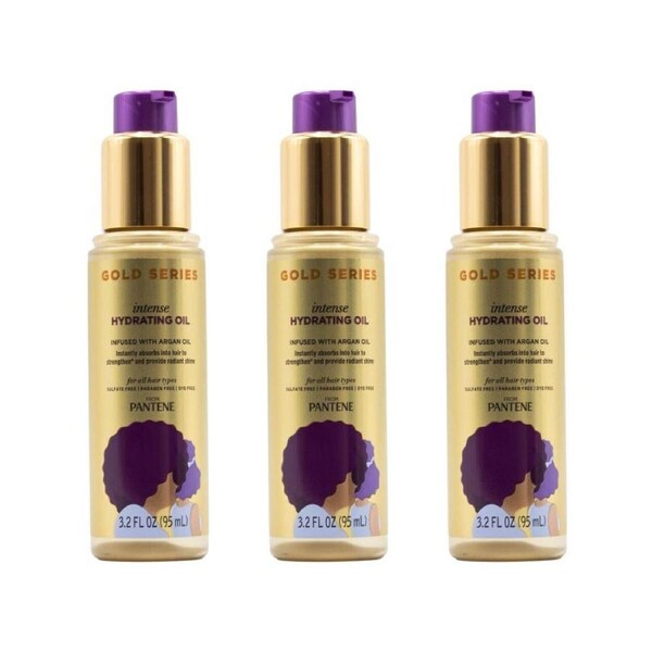 3PK Loreal Pantene Gold Series Intense Hydrating Oil For All Hair Types 95ml