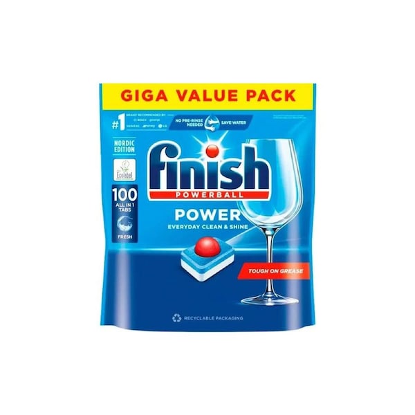 100pc Finish Powerball Power Dishwasher Tablets Giga Value Pack Fresh Scented