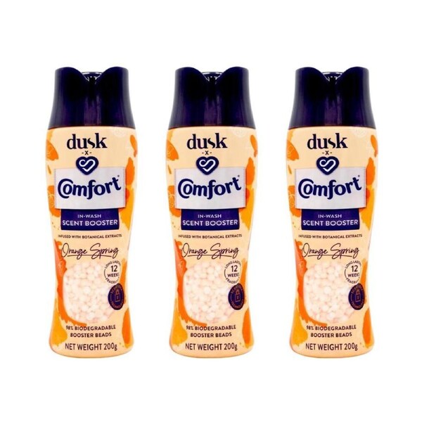 3PK Comfort In Wash Scent Booster Dusk Orange Spring 200g Fabric Freshener