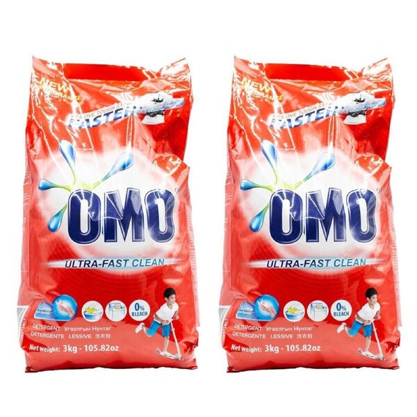 2PK Omo Ultra Fast Clean Laundry Detergent New Fragrance 3kg Washing Powder
