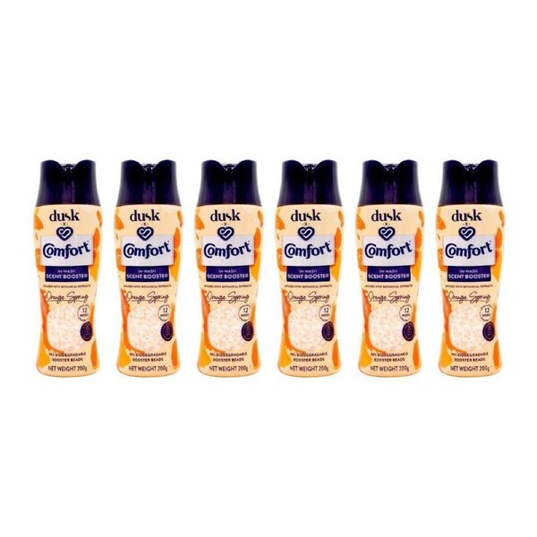6PK Comfort In Wash Scent Booster Dusk Orange Spring 200g Fabric Freshener