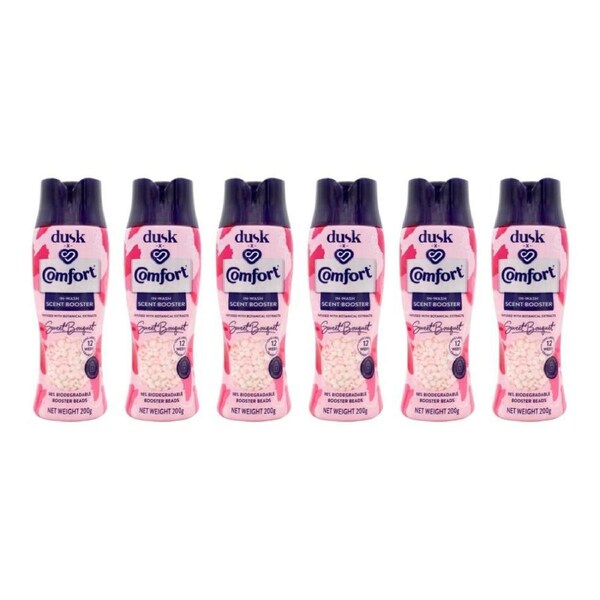 6PK Comfort Dusk In Wash Scent Booster Sweet Bouquet 200g Fabric Freshener