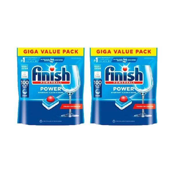 2x 100pc Finish Powerball Power Dishwasher Tablets Giga Value Pack Fresh