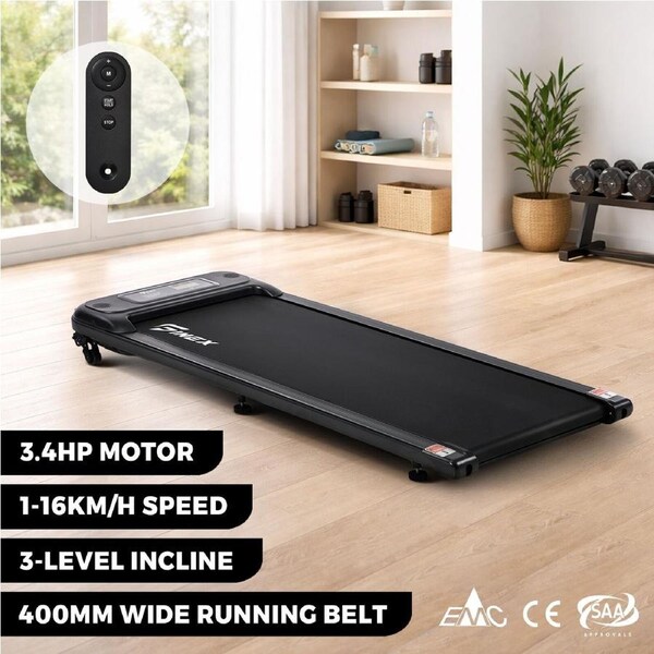 Finex Electric Walking Pad Under Desk Treadmill Home Office Gym Fitness Incline