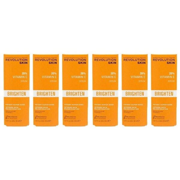 6PK Revolution Skin 20% Vitamin C Serum Brighten 30ml Face Brightening Care