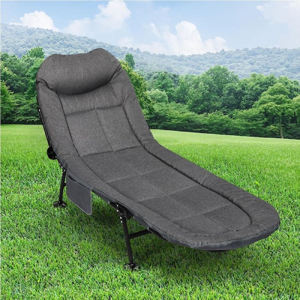 Levede Folding Camping Bed Adjustable Camping Cots Home Office Outdoor Grey