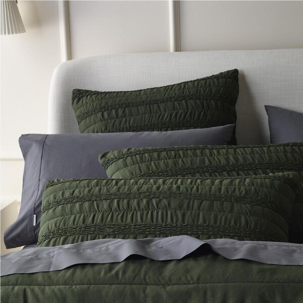 Bianca Vienna Polyester Bedspread w/ Pillowcase Set Home Bedding Green Double