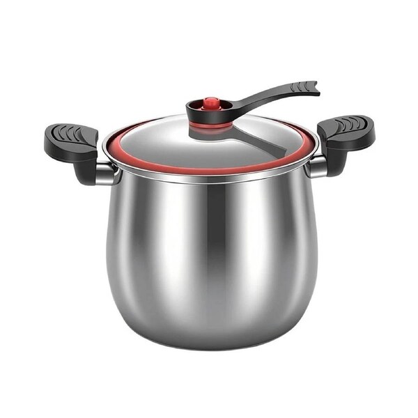 5L Stainless Steel Low-pressure Cooker Nonstick Kitchen Soup Pot Large Cooking
