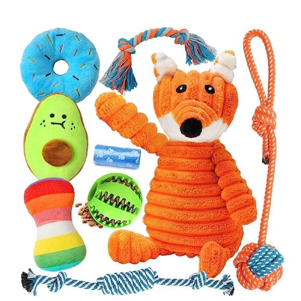 JOYBUY 9-Pack Luxury Puppy Toys – Small Dog Chew Set with Squeaky Balls & Ropes