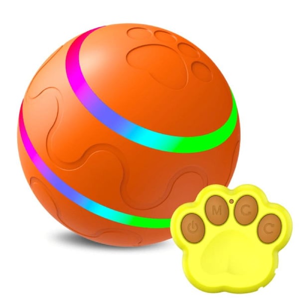JOYBUY Remote-Controlled Dog Ball – Chew-Resistant Toy in Pink & Yellow