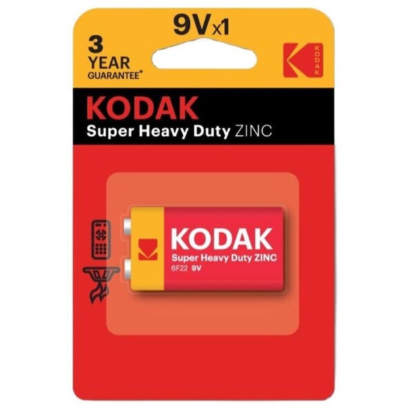 Kodak Batteries Super Heavy Duty Zinc 9V Single Pack