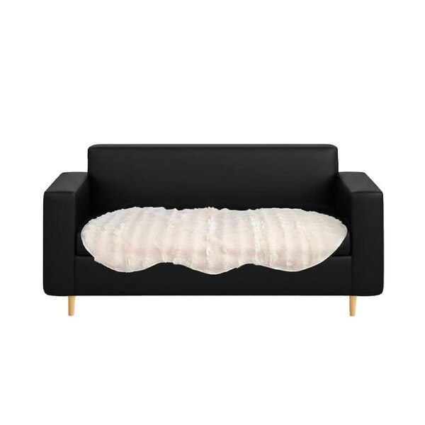 SOGA Three-seater White Faux Fur Throw Blanket 90x210cm Polyester