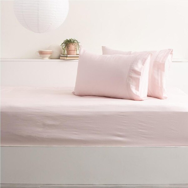 Park Avenue 500TC Bamboo Cotton Sheet w/ 2x Pillowcases Set Bedding Peach Long Single