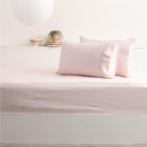 Park Avenue 500TC Bamboo Cotton Sheet w/ 2x Pillowcases Set Bedding Peach Mega Queen