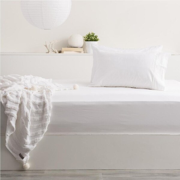 Park Avenue 500TC Bamboo Cotton Sheet w/ 2x Pillowcases Set Bedding White Queen