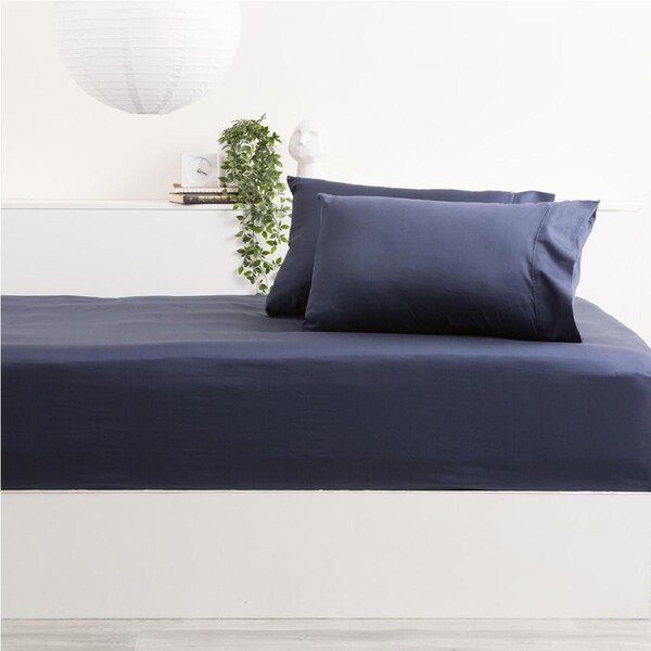 Park Avenue 500TC Bamboo Cotton Sheet w w/ Pillowcases Set Bedding Indigo Mega Queen