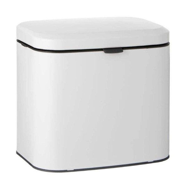 4Pc Ladelle Waste Bin Stainless Steel White 4 Litre Freestanding Door Mount