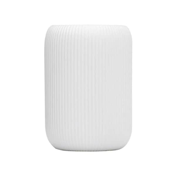 Porto Bathroom Tumbler Toothbrush Holder White Ceramic Embossed 8x8x12cm