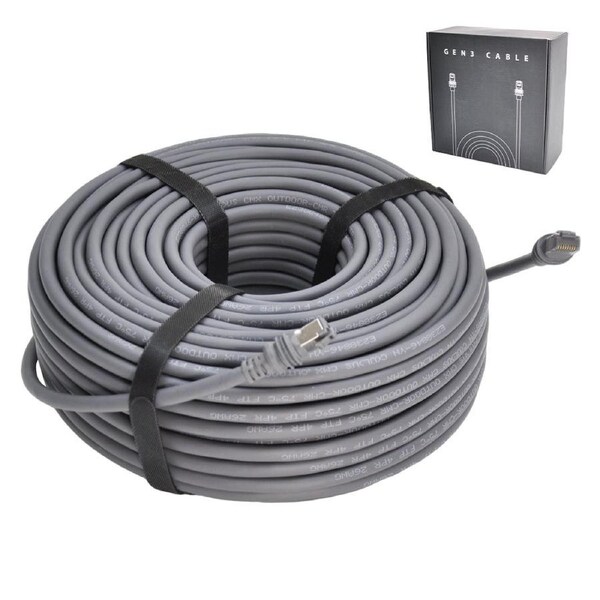 46M/150FT Replacement Gen 3 Cable 26AWG for Starlink Rectangular Satellite V3 Waterproof Weatherproof High Speed Supports Bandwidths up to 1200Mbps Gray