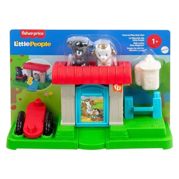 Fisher-Price Little People Feed & Play Goat Yard Playset For Toddlers With 3 Pieces