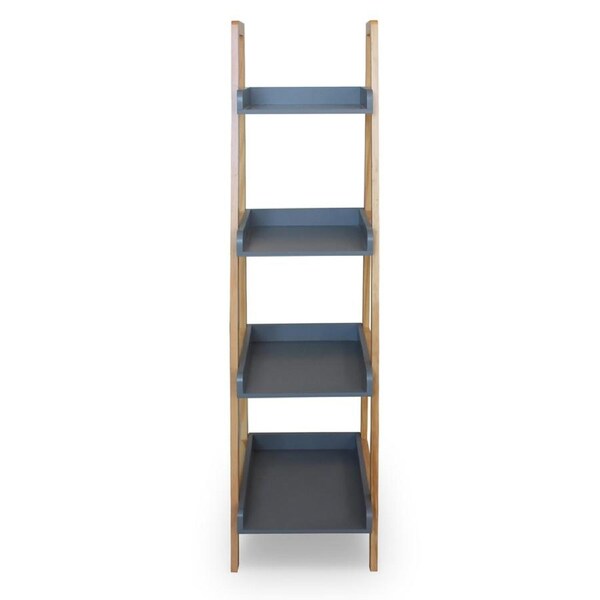 HelloFurniture Hilka 4 Tier Display Ladder Shelf Grey