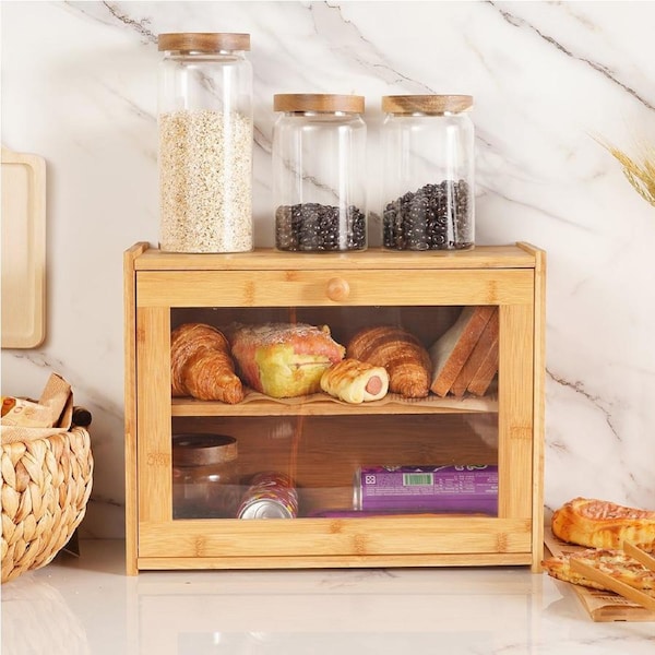 HelloFurniture Bamboo Bread Box
