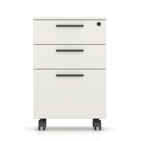 HelloFurniture Emery Mobile Pedestal Filing Cabinet White