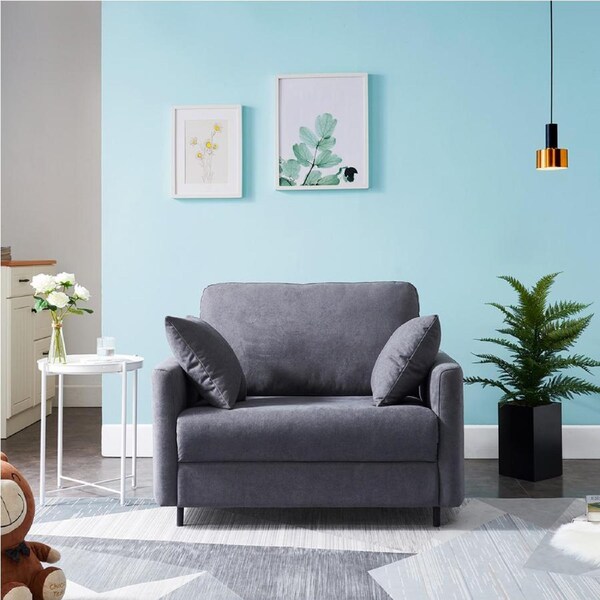HelloFurniture Mateo Single Sofa Bed Grey