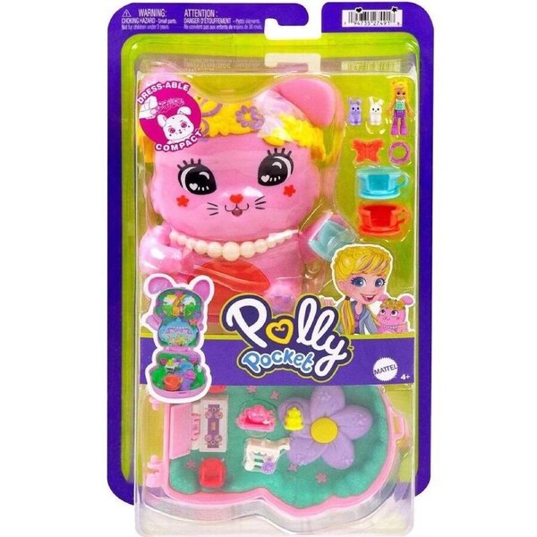 Polly Pocket World Tea Party Bunny Dressable Compact Playset
