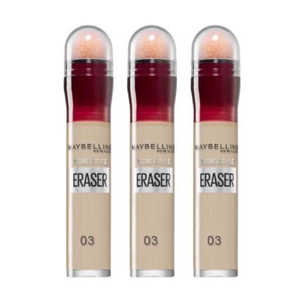 3 x Maybelline Instant Age Rewind Eraser Multi-Use Concealer 6.8mL - 03 Fair