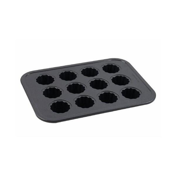 12pc Bakers Secret Canele Pan Non Stick Heavy Duty Fluted Baking Mould