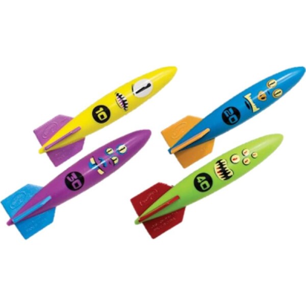 4pc Swimways Gliding Underwater Toypedo Bandits Diving Toy Multi Colour