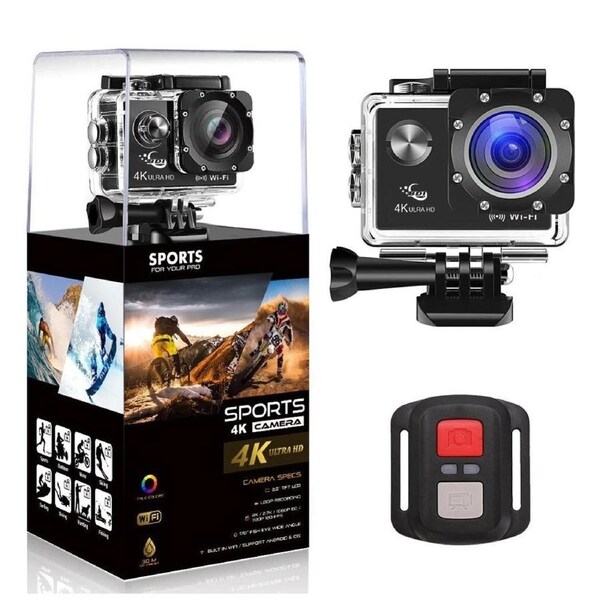 BDI 4K HD Sports Action Camera with Wi-Fi and Remote-Black