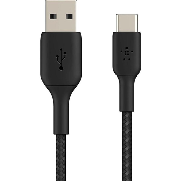 Belkin - BoostUP Charge Braided Cable USB-A to USB-C 2m - Black